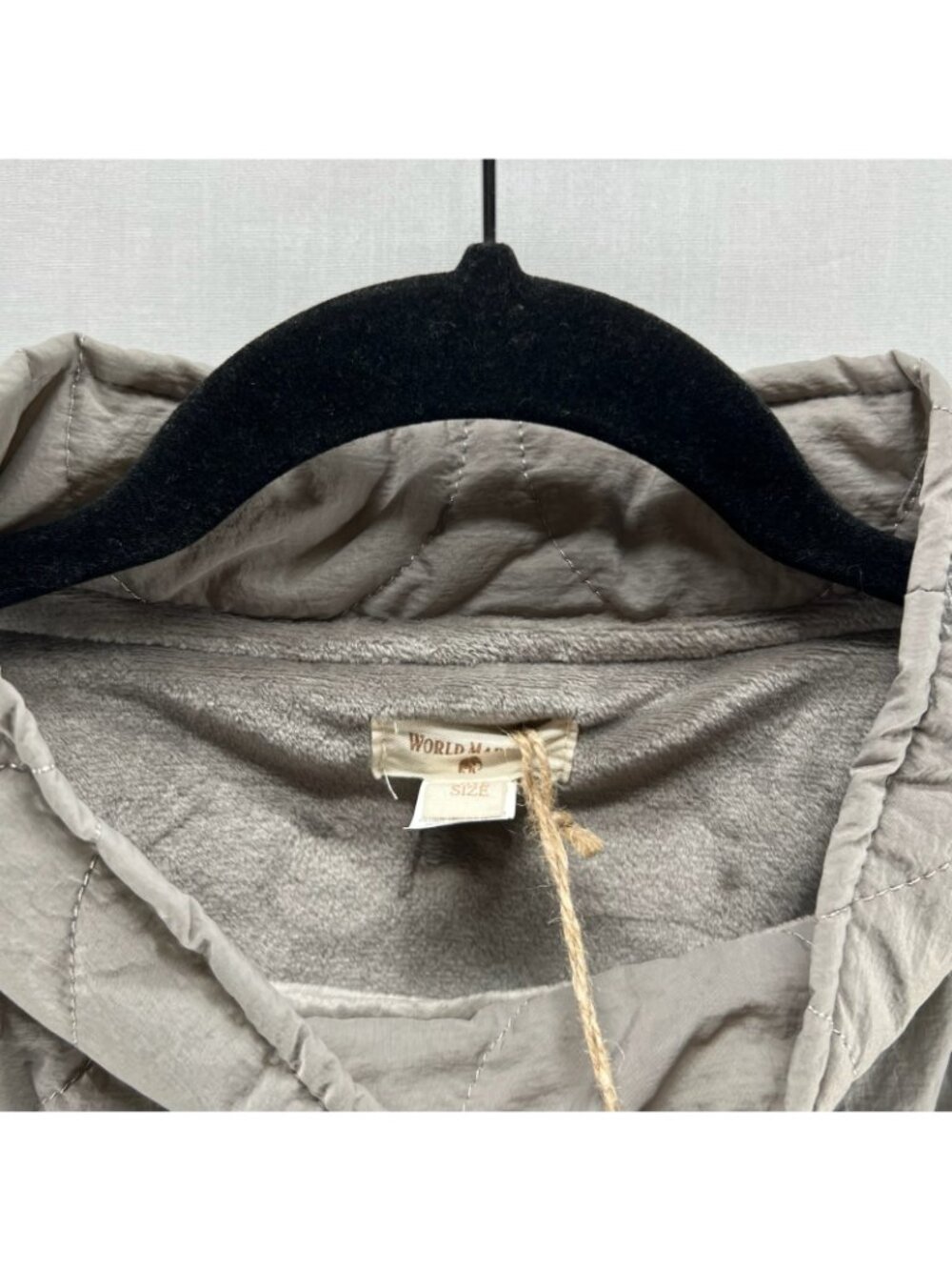 World Market Quilted Fleece Cowl Neck Poncho Womens One Size Oversized Boxy Gray - Picture 10 of 13